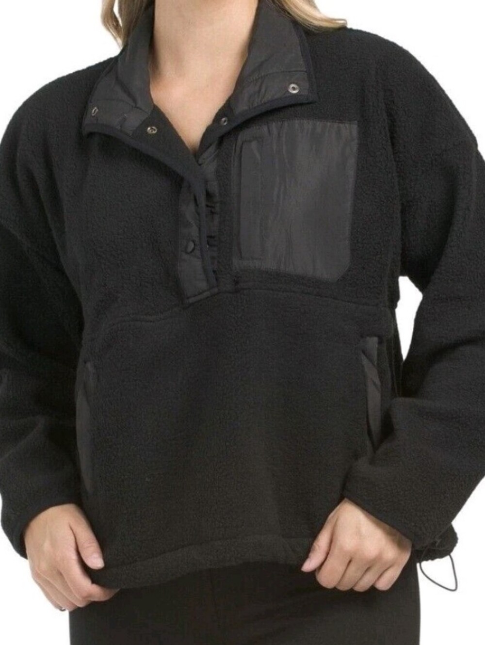 Anthropologie Wilo The Label NWT Cosy Fleece Black Jacket Size Small.